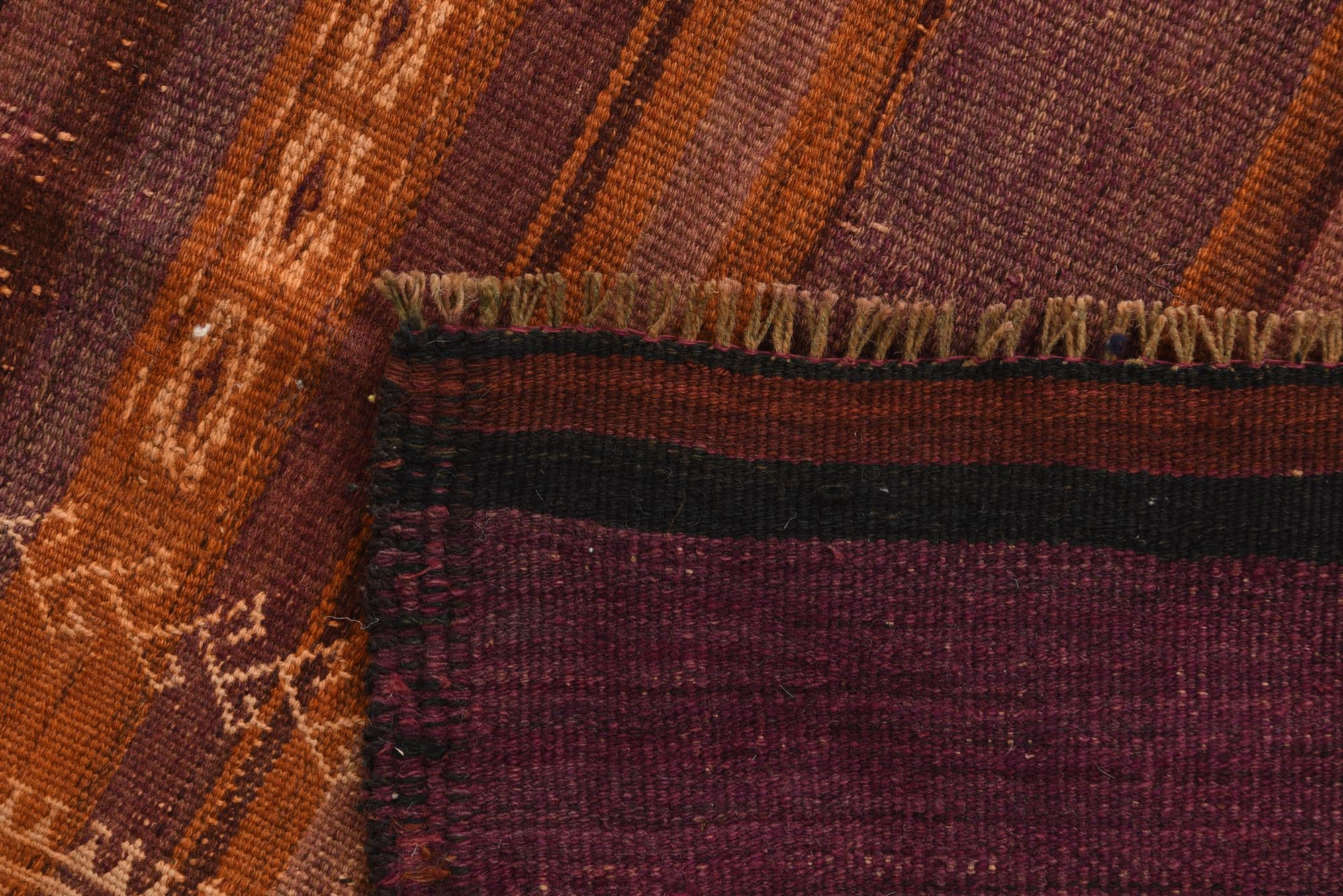 3' 7 x 11' 8 Hand Woven Kilim Fars Wool Runner Rug