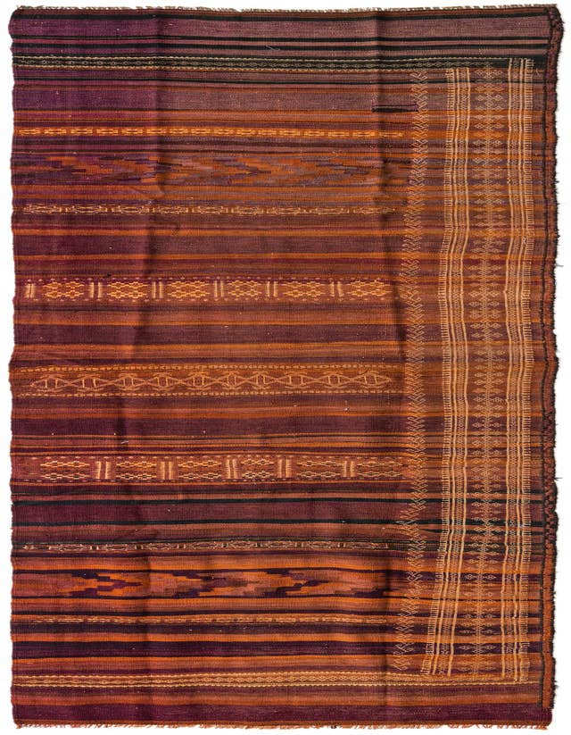 Detail image of 3' 7 x 11' 8 Hand Woven Kilim Fars Wool Runner Rug