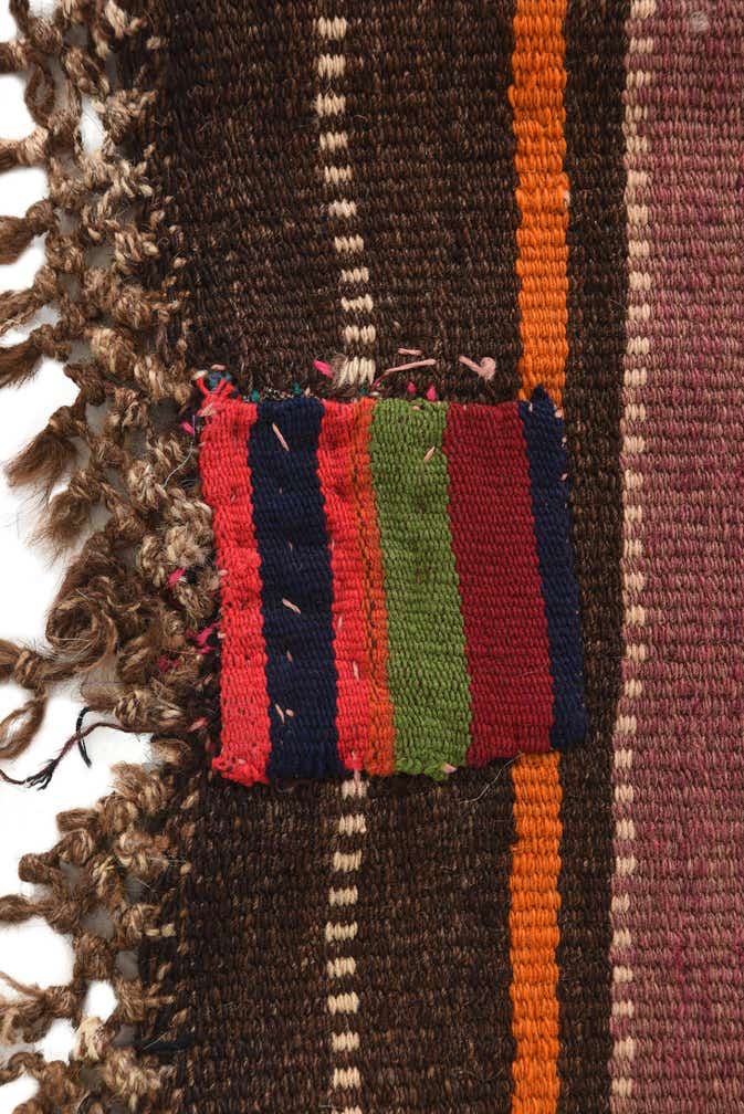 4' 8 x 12' 1 Hand Woven Kilim Fars Wool Runner Rug