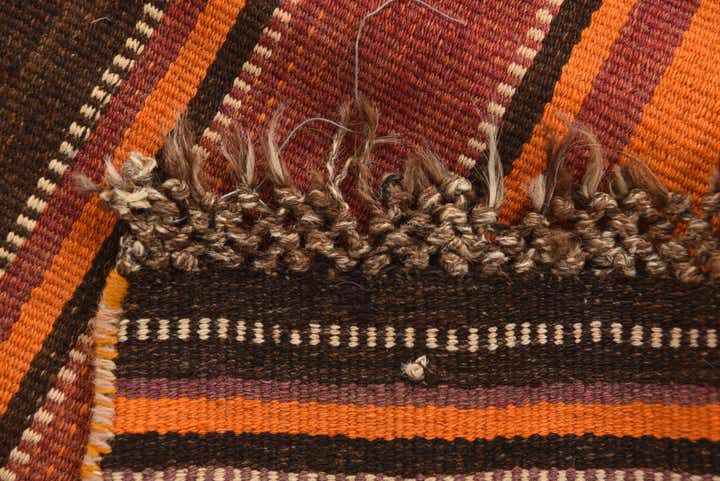 4' 8 x 12' 1 Hand Woven Kilim Fars Wool Runner Rug