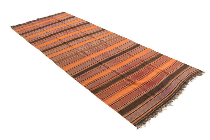 Detail image of 4' 8 x 12' 1 Hand Woven Kilim Fars Wool Runner Rug