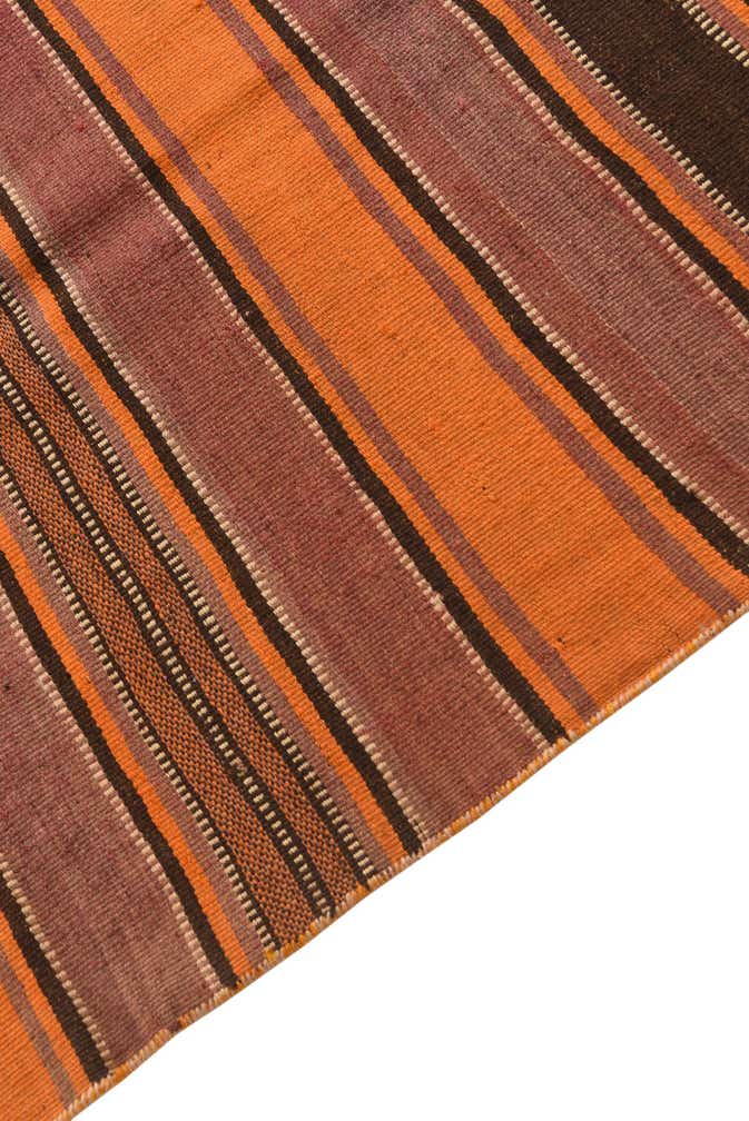 4' 8 x 12' 1 Hand Woven Kilim Fars Wool Runner Rug