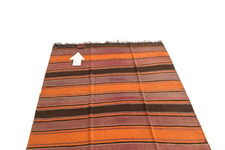 4' 8 x 12' 1 Hand Woven Kilim Fars Wool Runner Rug