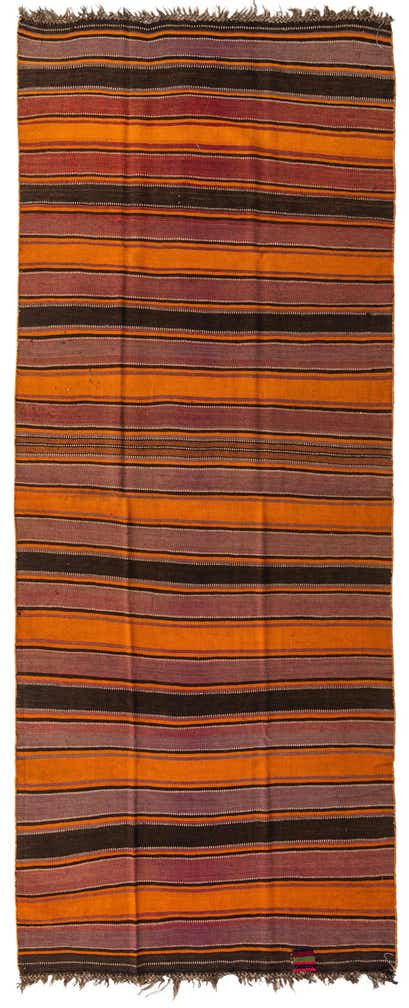 4' 8 x 12' 1 Hand Woven Kilim Fars Wool Runner Rug