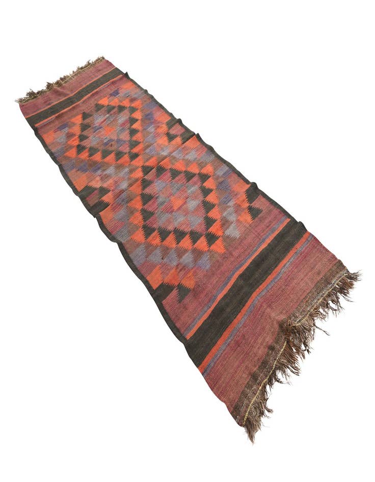 Detail image of 3' 8 x 10'  Hand Woven Kilim Fars Wool Runner Rug