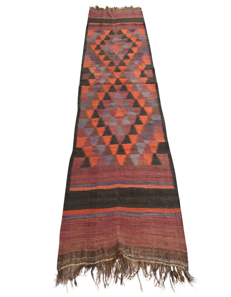 Detail image of 3' 8 x 10'  Hand Woven Kilim Fars Wool Runner Rug