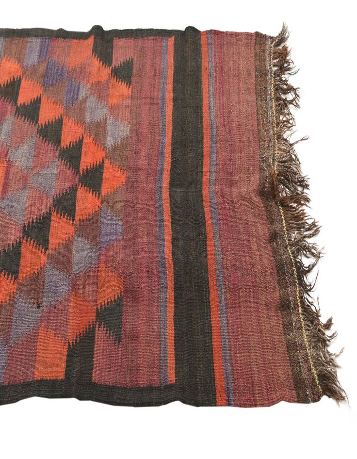 Detail image of 3' 8 x 10'  Hand Woven Kilim Fars Wool Runner Rug