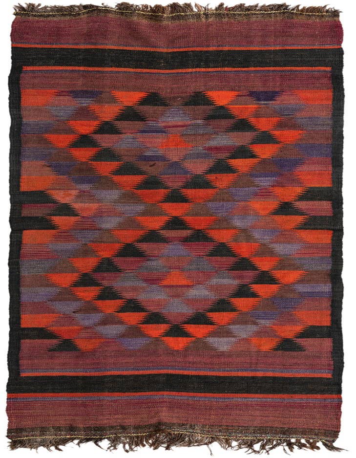 Detail image of 3' 8 x 10' Hand Woven Kilim Fars Wool Runner Rug