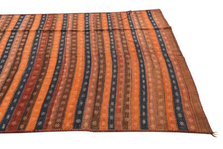 4' 8 x 12' 2 Hand Woven Kilim Fars Wool Runner Rug