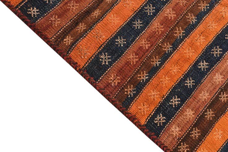 Detail image of 4' 8 x 12' 2 Hand Woven Kilim Fars Wool Runner Rug
