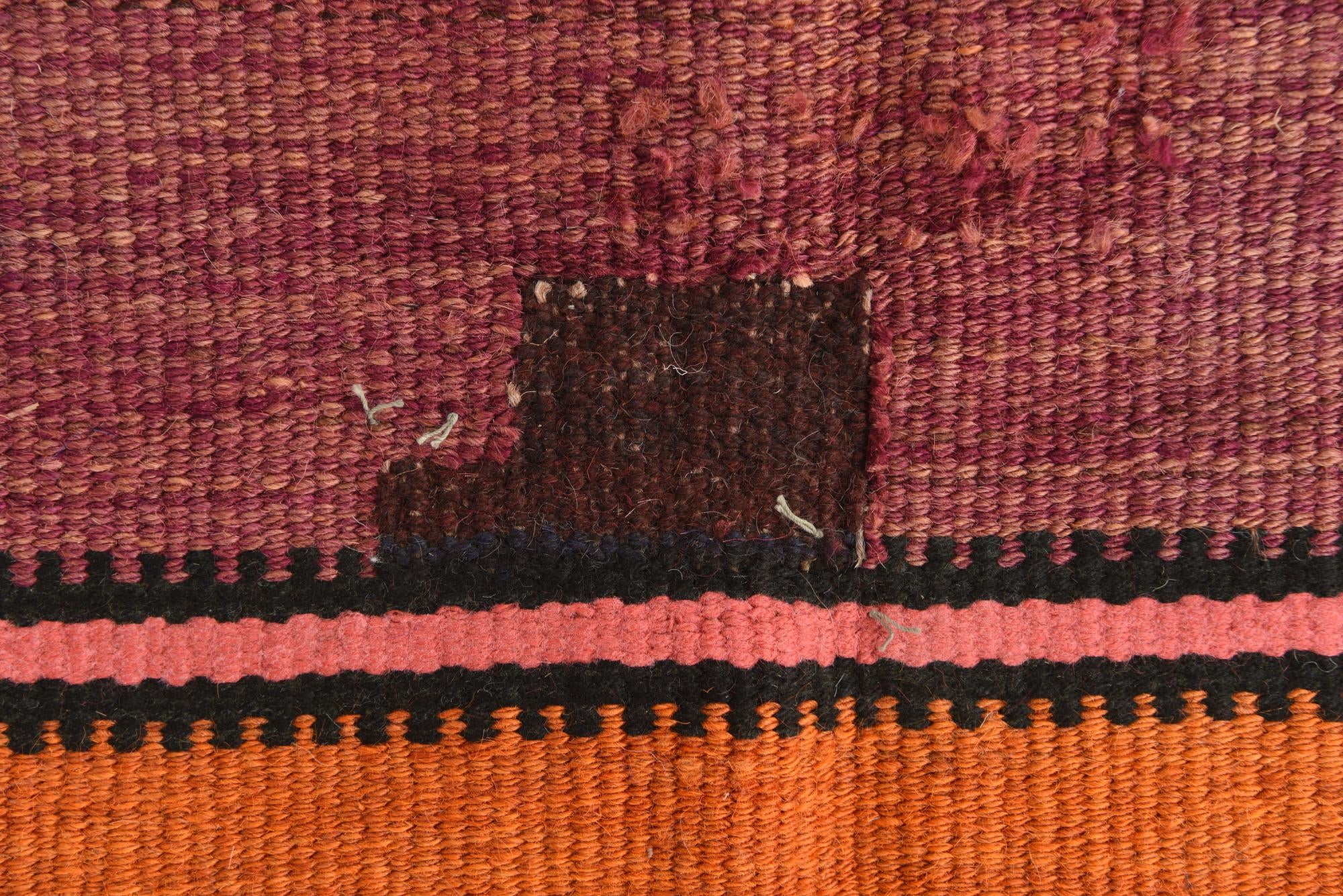 6' 3 x 9' 4 Hand Woven Kilim Fars Wool Runner Rug