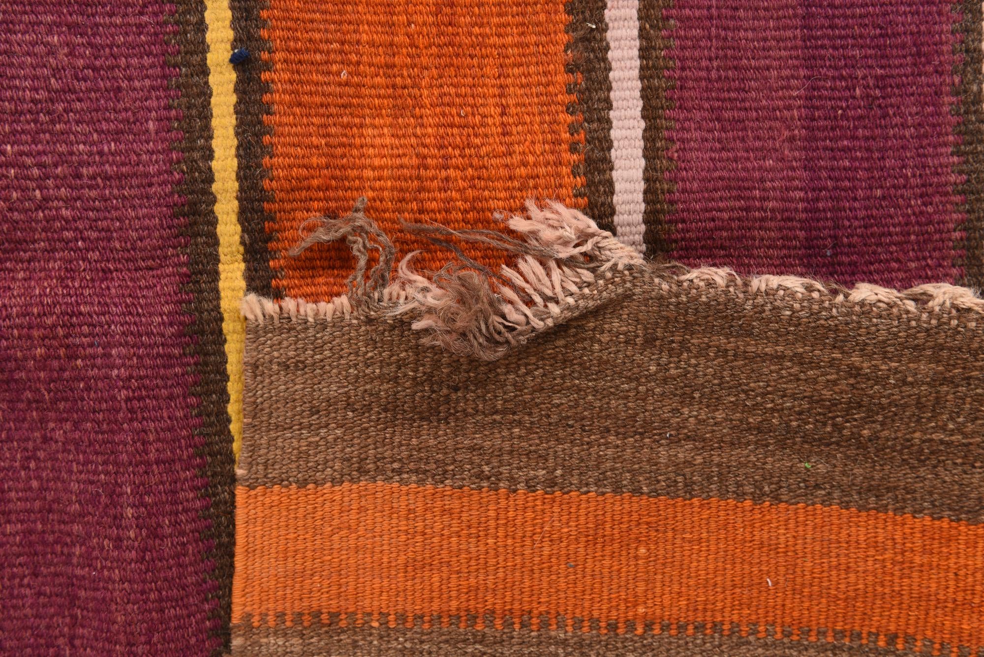 6' 3 x 9' 4 Hand Woven Kilim Fars Wool Runner Rug