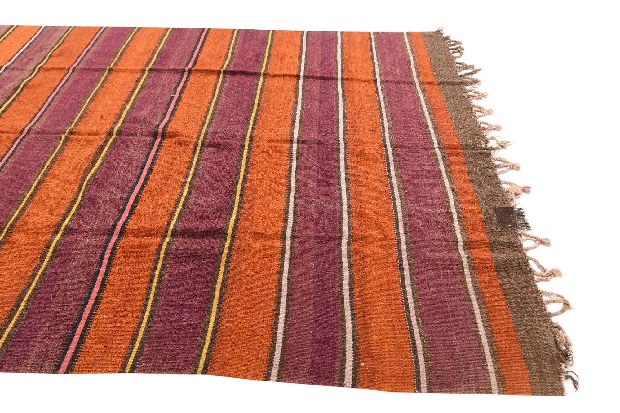 6' 3 x 9' 4 Hand Woven Kilim Fars Wool Runner Rug