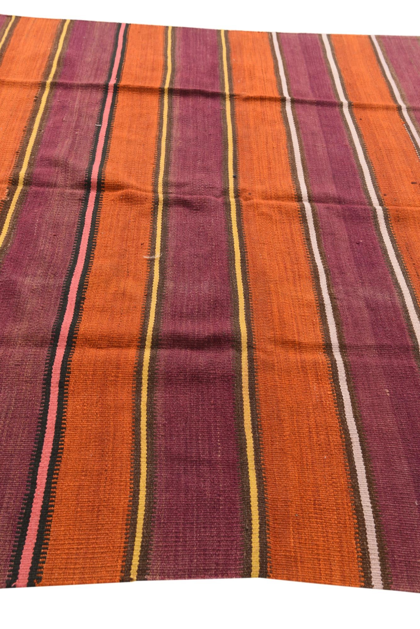 6' 3 x 9' 4 Hand Woven Kilim Fars Wool Runner Rug