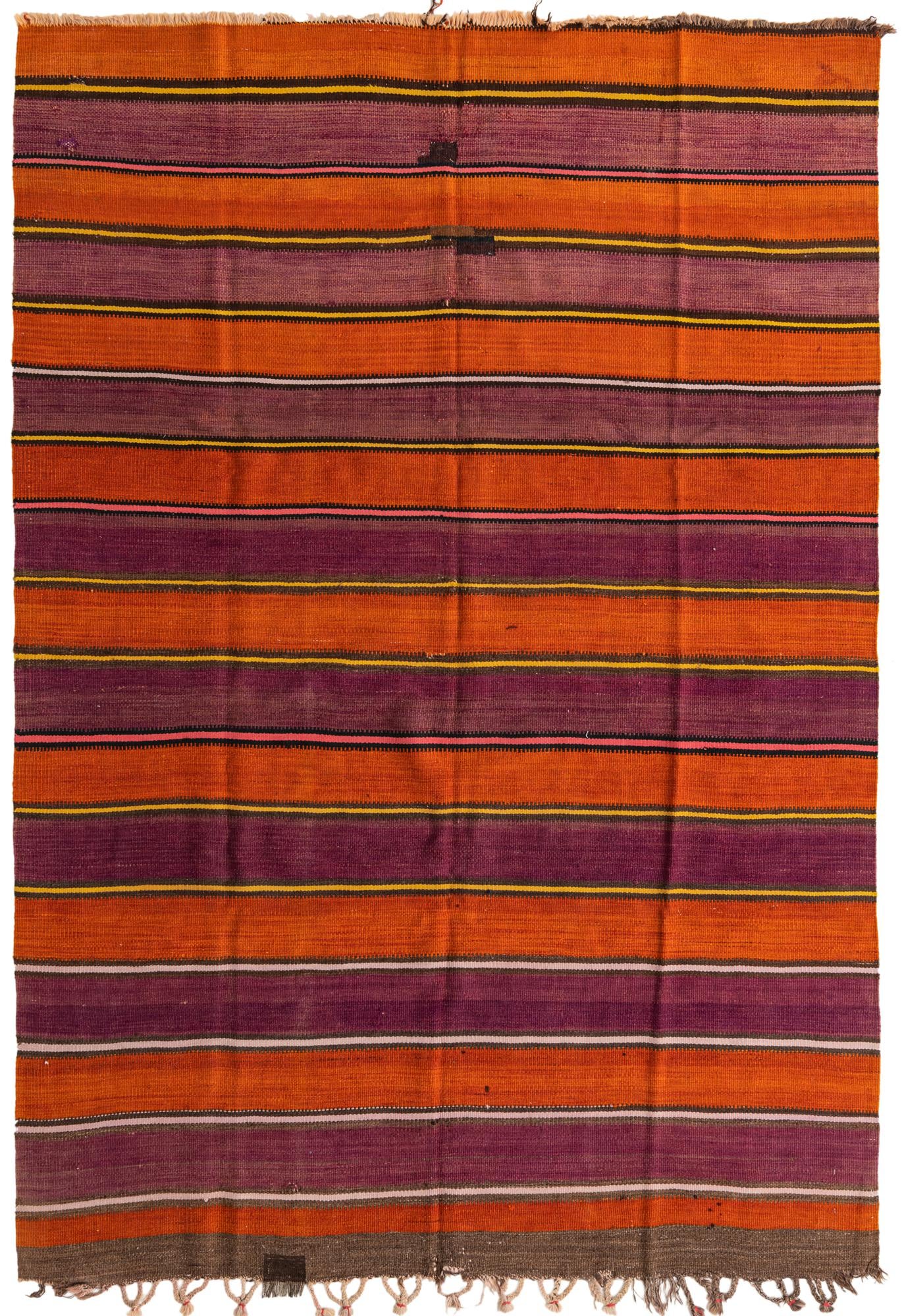 6' 3 x 9' 4 Hand Woven Kilim Fars Wool Runner Rug