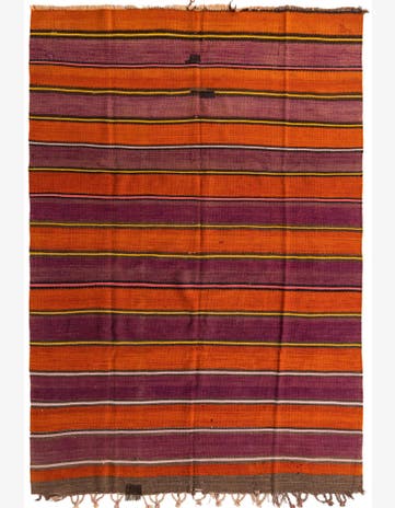 6' 3 x 9' 4 Hand Woven Kilim Fars Wool Runner Rug