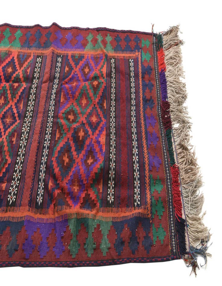 Detail image of 4' 1 x 9' 4  Hand Woven Kilim Fars Wool Runner Rug