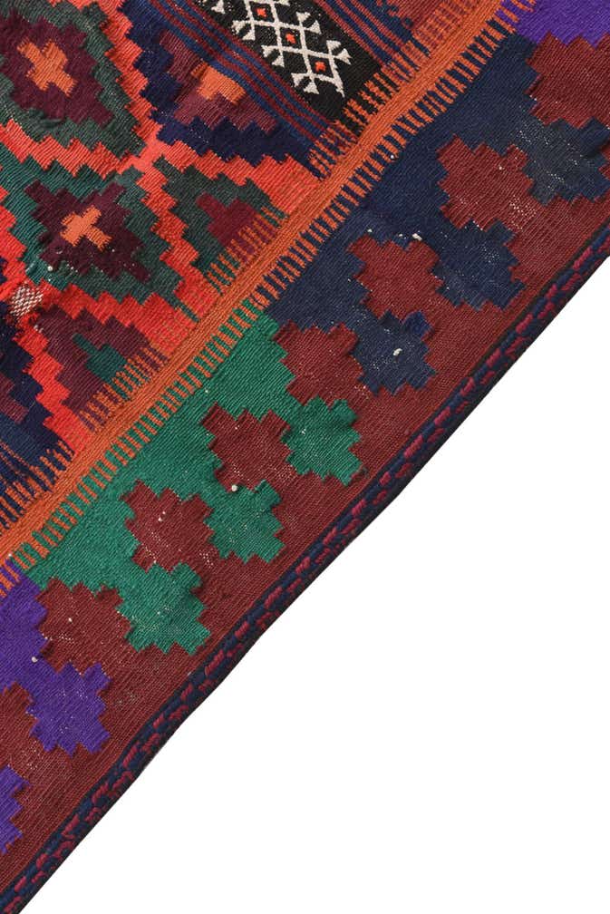 4' 1 x 9' 4 Hand Woven Kilim Fars Wool Runner Rug