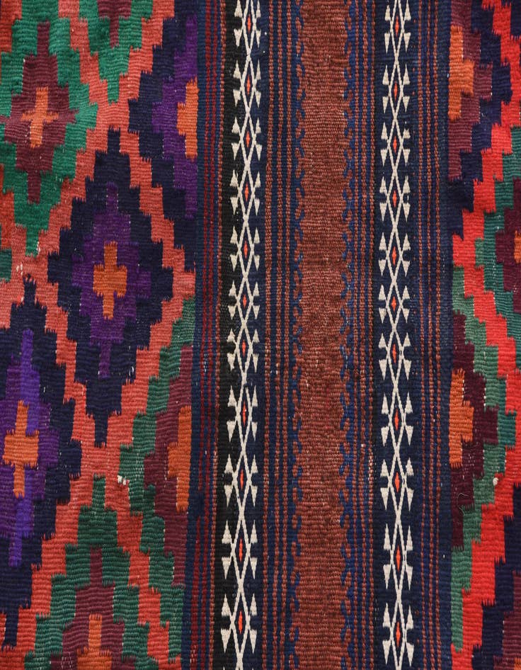 Detail image of 4' 1 x 9' 4  Hand Woven Kilim Fars Wool Runner Rug