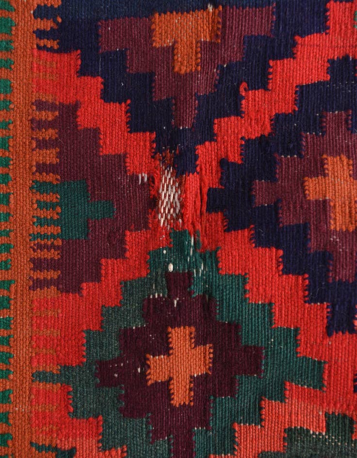 Detail image of 4' 1 x 9' 4  Hand Woven Kilim Fars Wool Runner Rug