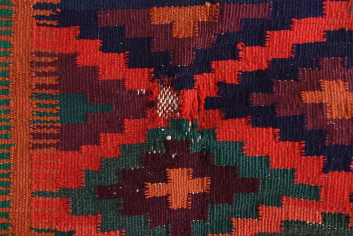 4' 1 x 9' 4 Hand Woven Kilim Fars Wool Runner Rug