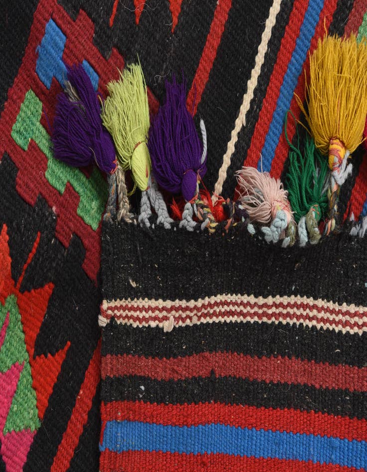 Detail image of 3' x 12' 7  Hand Woven Kilim Fars Wool Runner Rug