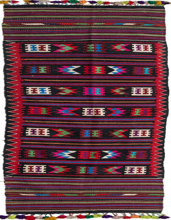 Detail image of 3' x 12' 7 Hand Woven Kilim Fars Wool Runner Rug