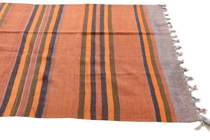 Detail image of 4' 2 x 13' 4 Hand Woven Kilim Fars Wool Runner Rug