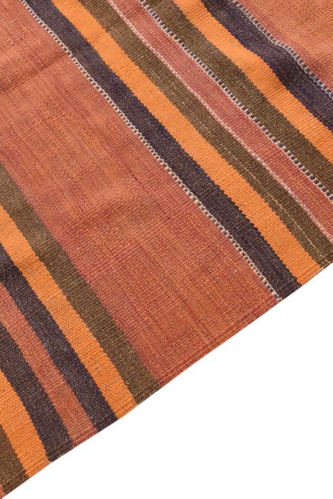 4' 2 x 13' 4 Hand Woven Kilim Fars Wool Runner Rug