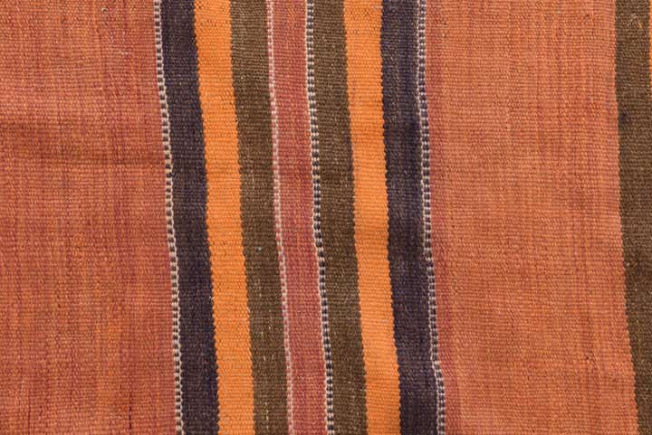 4' 2 x 13' 4 Hand Woven Kilim Fars Wool Runner Rug