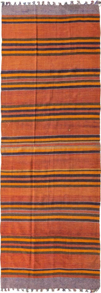 Detail image of 4' 2 x 13' 4 Hand Woven Kilim Fars Wool Runner Rug