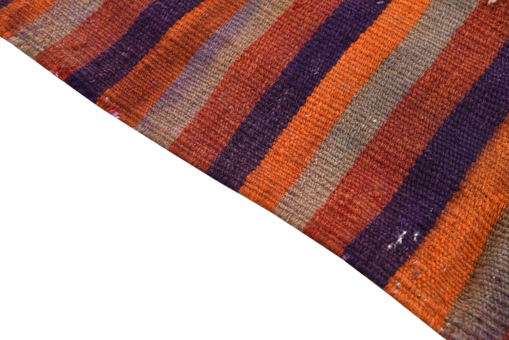 3' 9 x 10' 7 Hand Woven Kilim Fars Wool Runner Rug