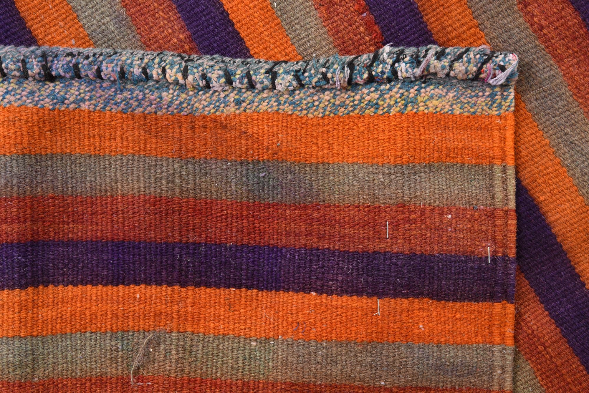 3' 9 x 10' 7 Hand Woven Kilim Fars Wool Runner Rug