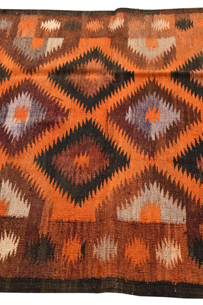 4' x 10' 8 Hand Woven Kilim Fars Wool Runner Rug