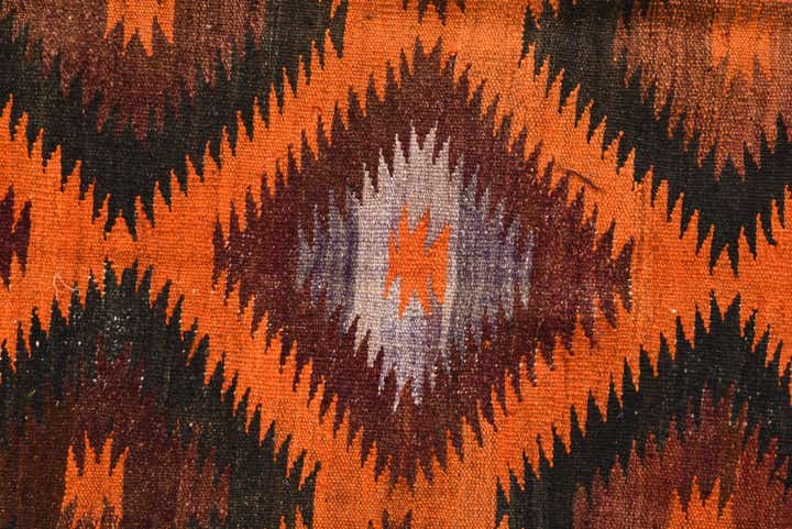 4' x 10' 8 Hand Woven Kilim Fars Wool Runner Rug
