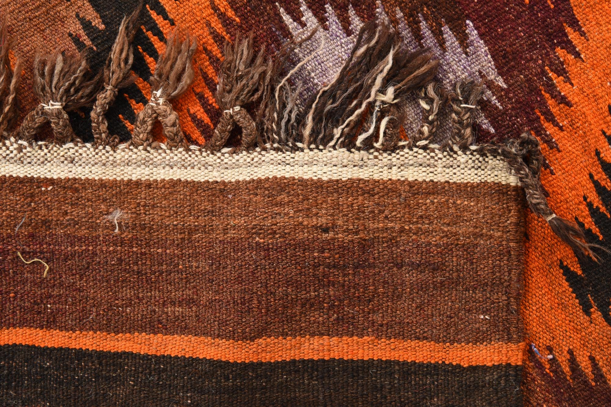 4' x 10' 8 Hand Woven Kilim Fars Wool Runner Rug