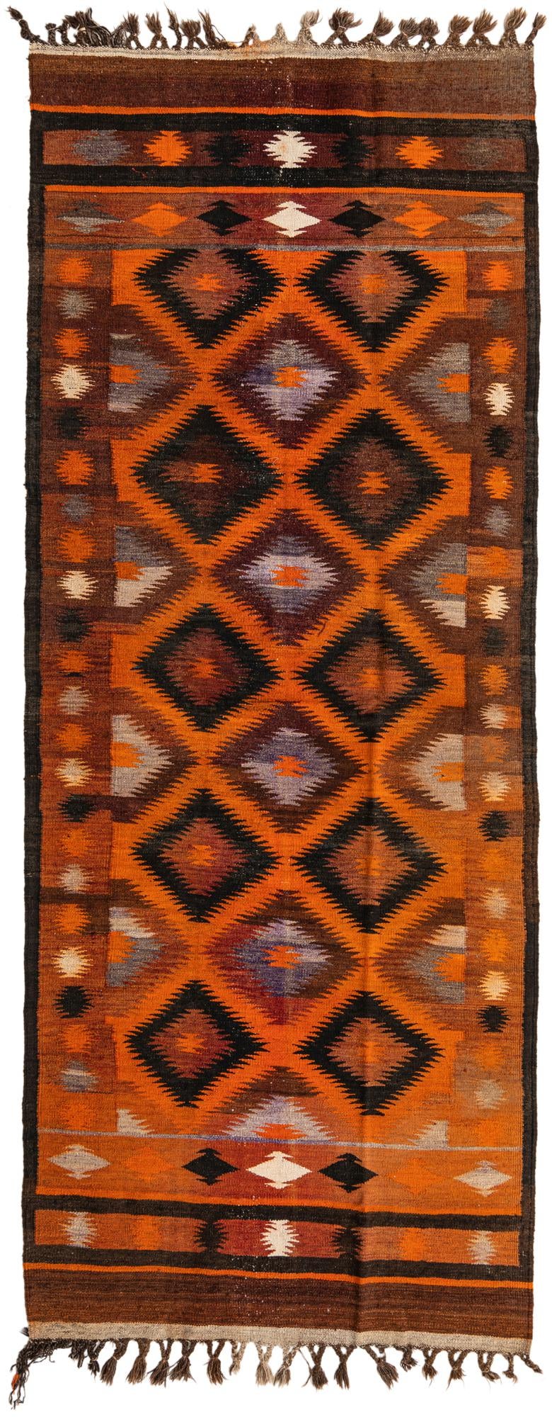 4' x 10' 8 Hand Woven Kilim Fars Wool Runner Rug