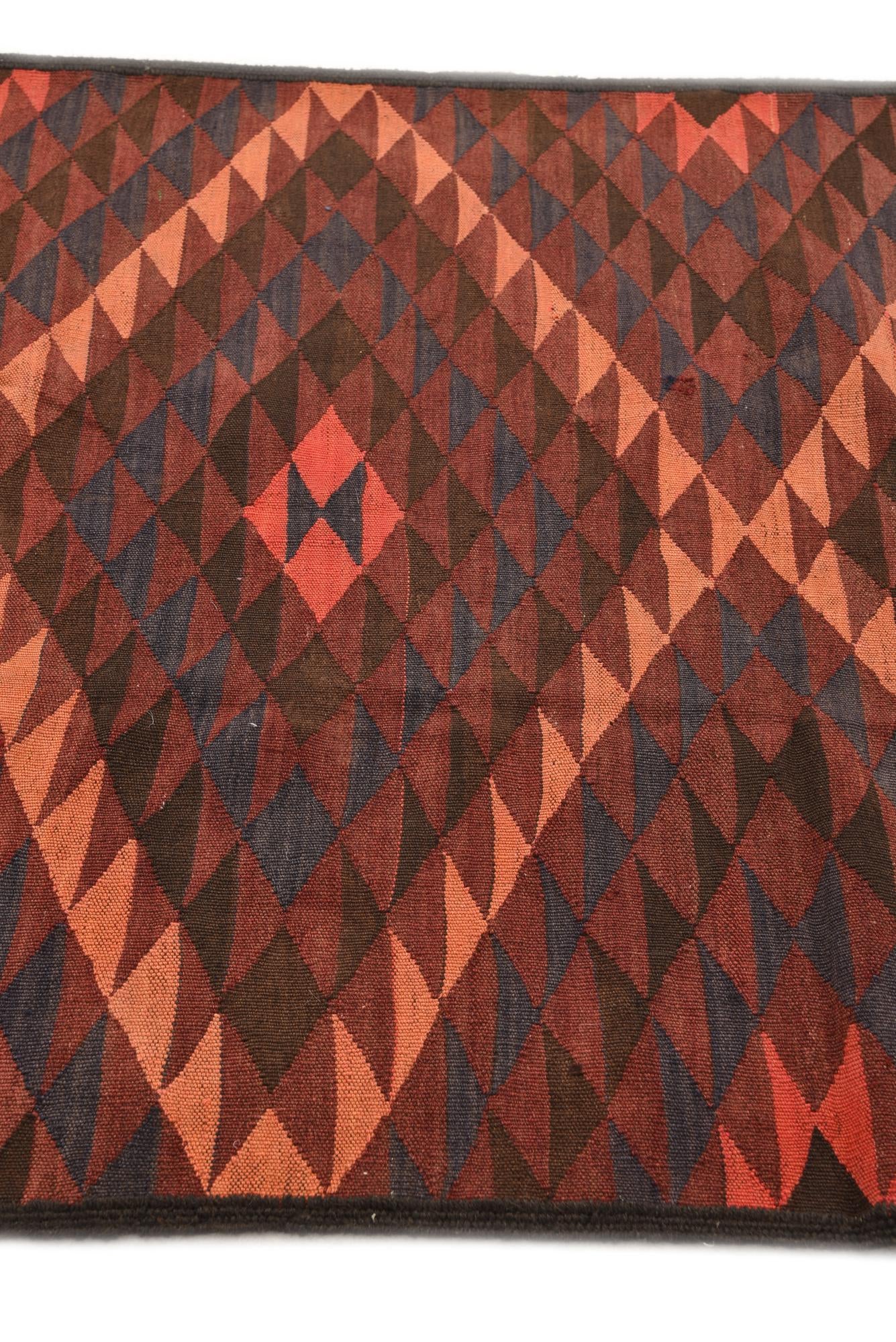 3' 10 x 11' Hand Woven Kilim Fars Wool Runner Rug