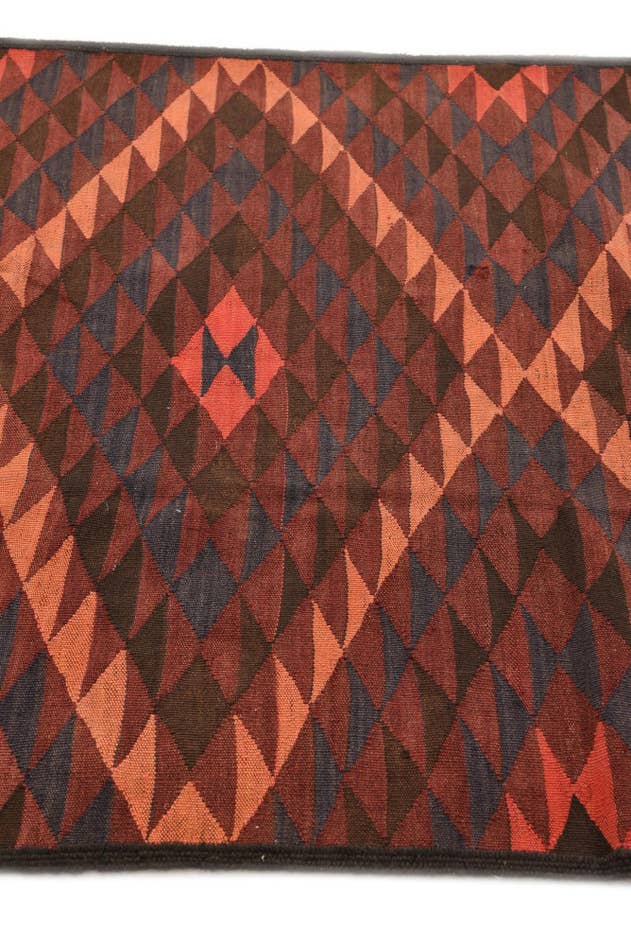 Detail image of 3' 10 x 11' Hand Woven Kilim Fars Wool Runner Rug