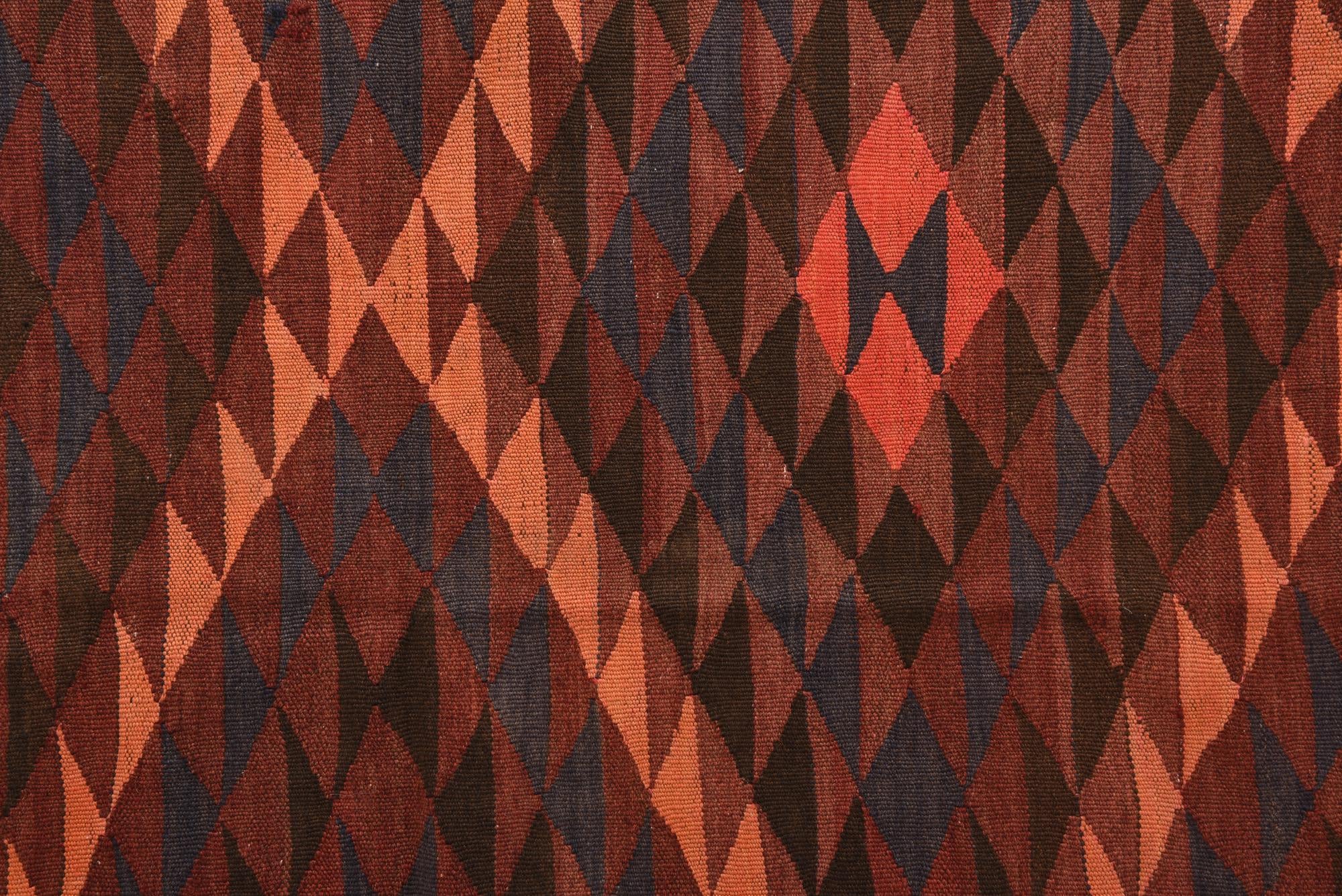 3' 10 x 11' Hand Woven Kilim Fars Wool Runner Rug