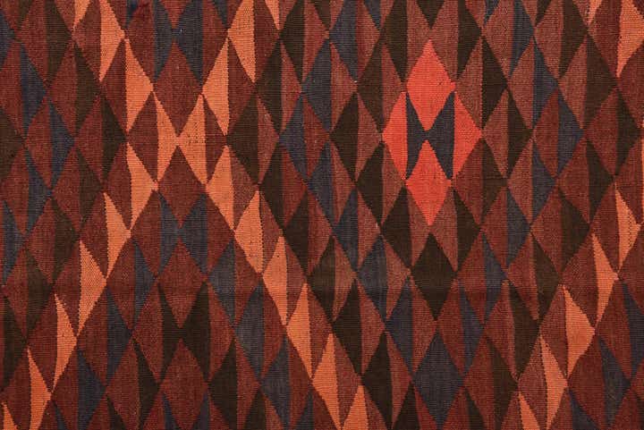 3' 10 x 11' Hand Woven Kilim Fars Wool Runner Rug