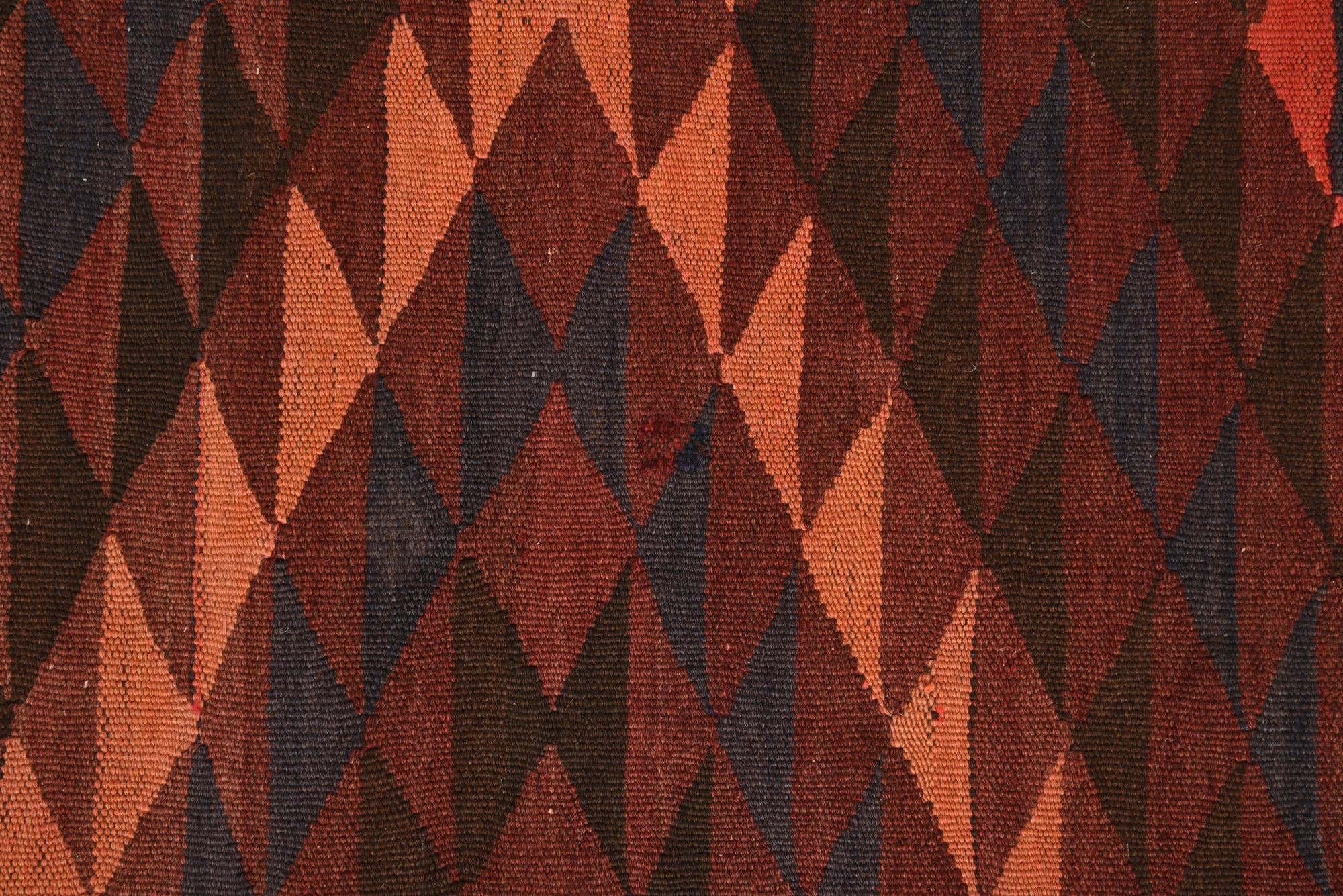 3' 10 x 11' Hand Woven Kilim Fars Wool Runner Rug