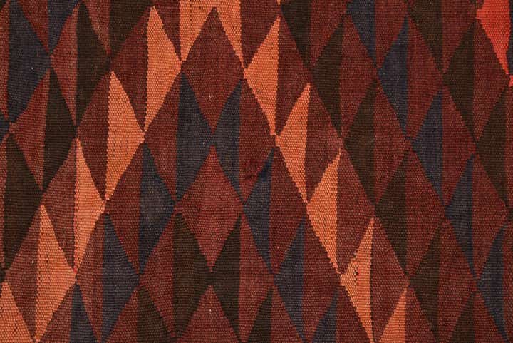 3' 10 x 11' Hand Woven Kilim Fars Wool Runner Rug