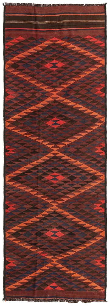3' 10 x 11' Hand Woven Kilim Fars Wool Runner Rug