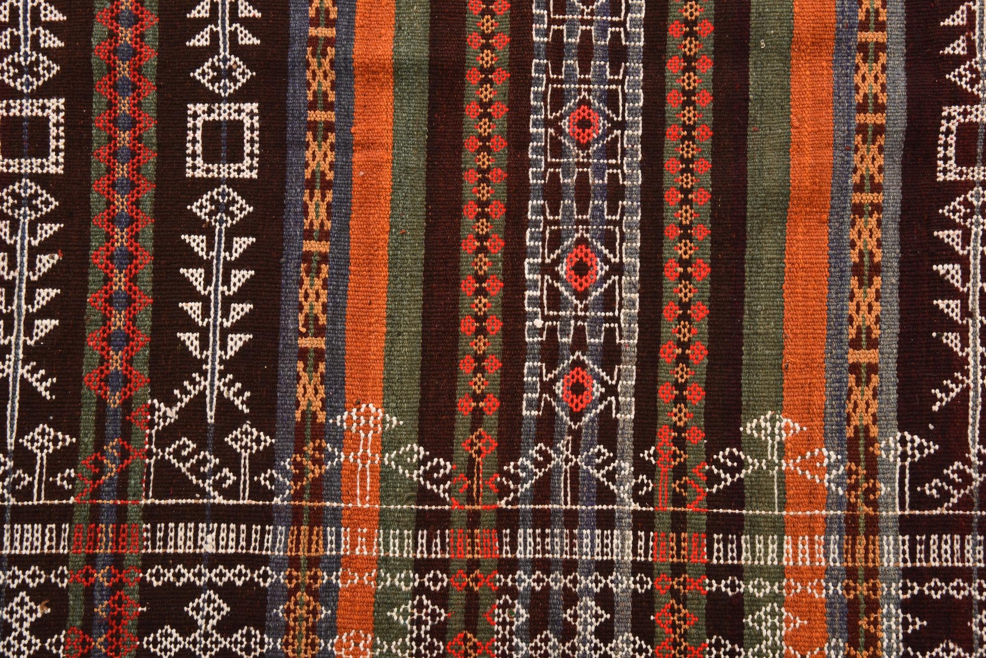4' 5 x 9' 2 Hand Woven Kilim Fars Wool Runner Rug