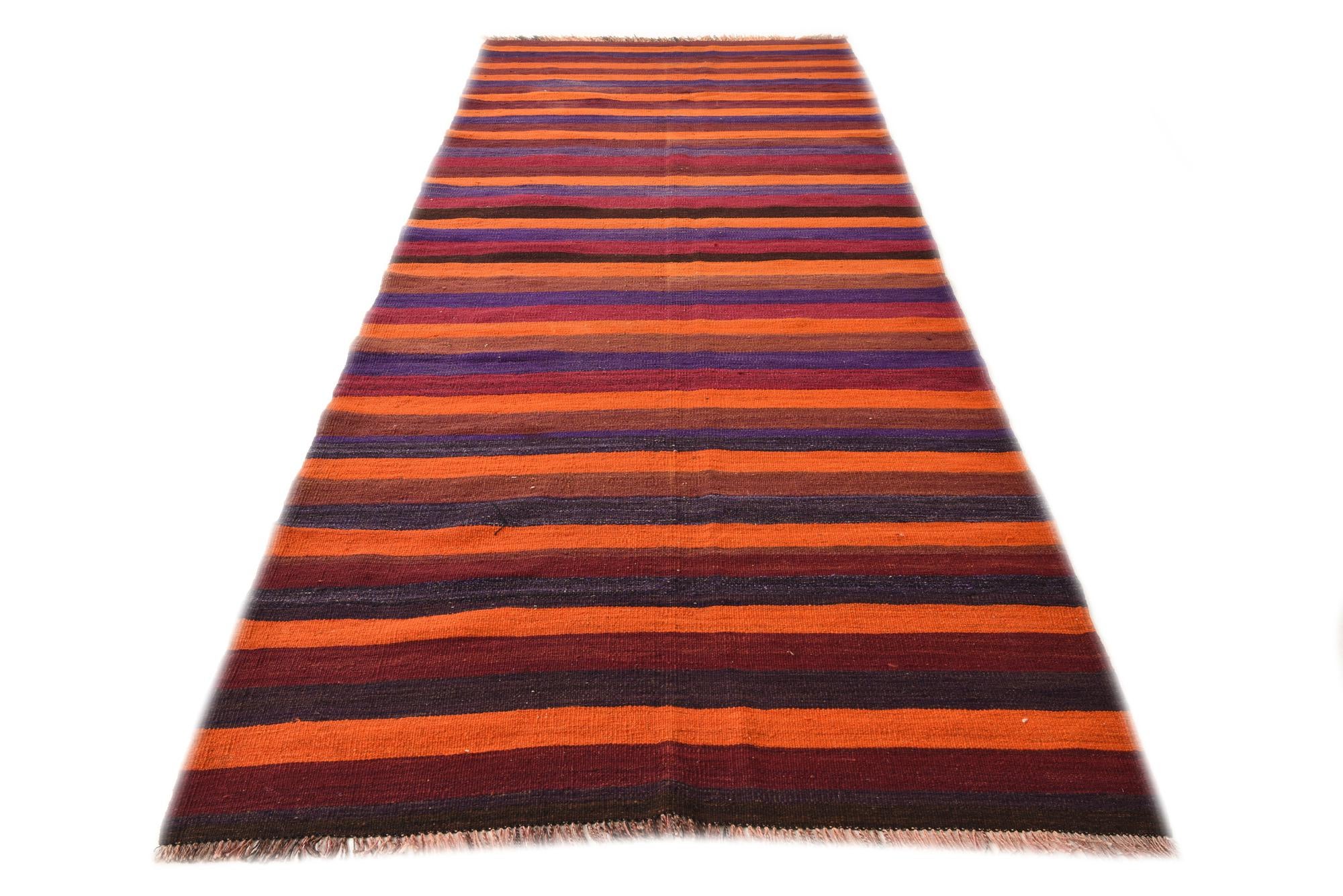 4' 9 x 12' 3 Hand Woven Kilim Fars Wool Runner Rug