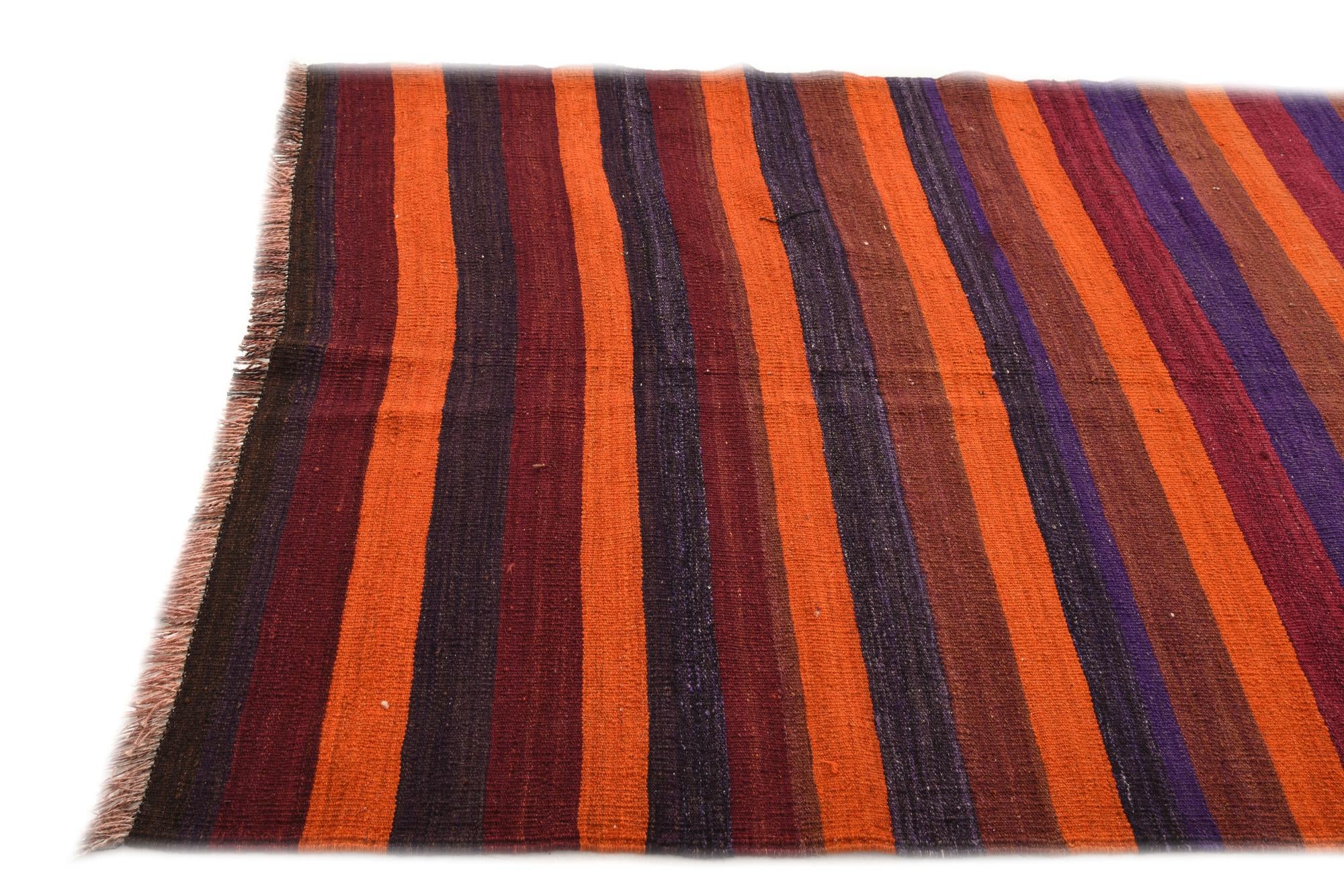 4' 9 x 12' 3 Hand Woven Kilim Fars Wool Runner Rug