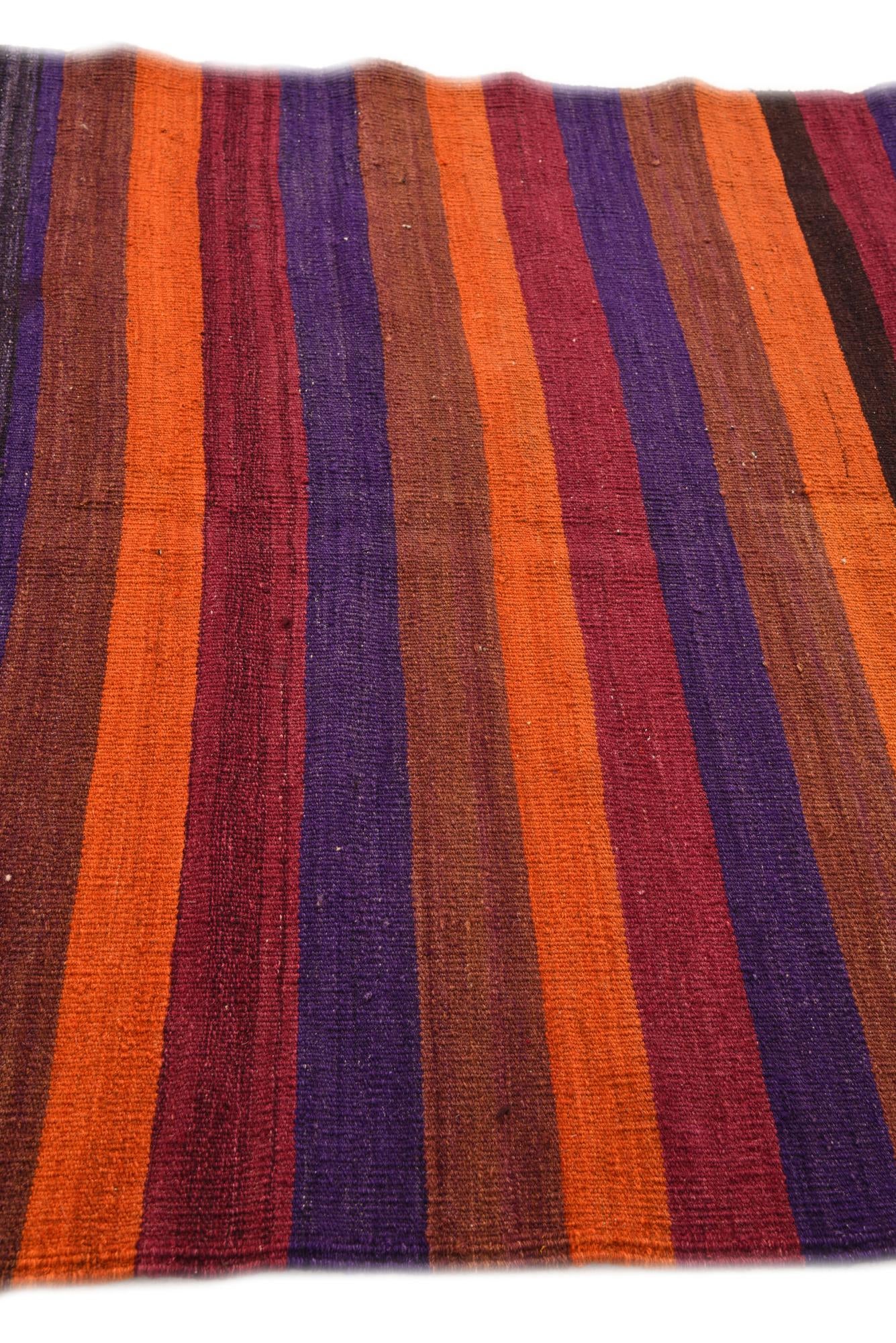 4' 9 x 12' 3 Hand Woven Kilim Fars Wool Runner Rug