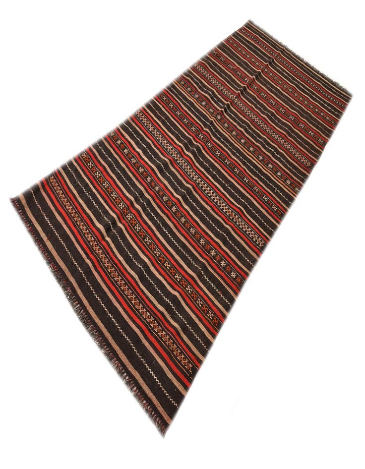 Detail image of 4' 5 x 9' 10  Hand Woven Kilim Fars Wool Runner Rug