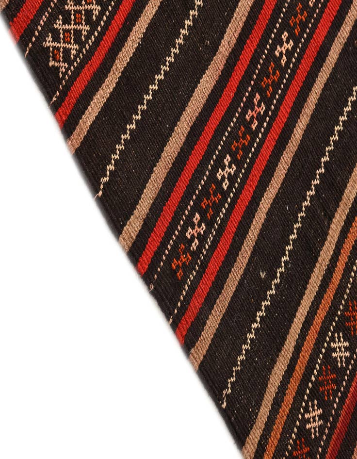 Detail image of 4' 5 x 9' 10  Hand Woven Kilim Fars Wool Runner Rug